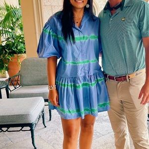 Green and blue summer dress